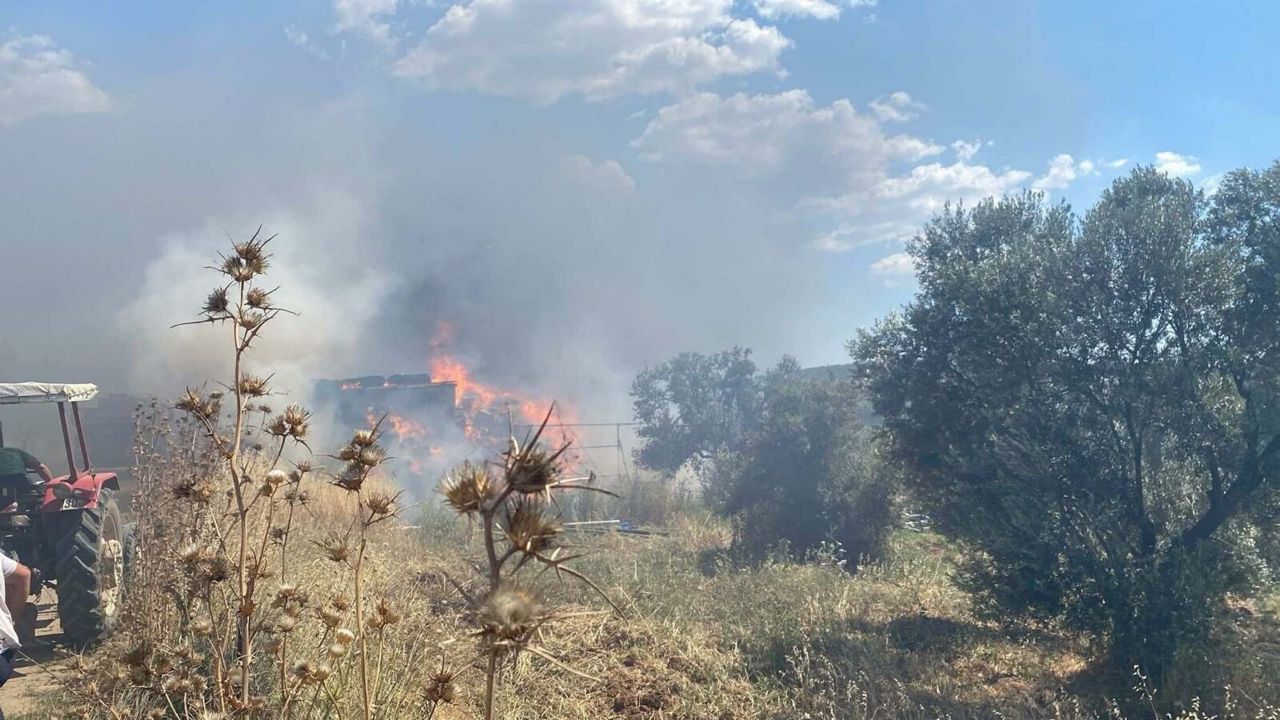 Çanakkale'de tarım arazisinde yangın