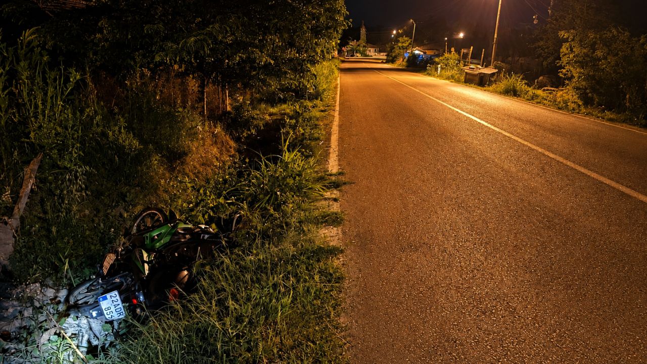 Yoldan çıkarak devrilen motosikletin sürücüsü ağır yaralandı